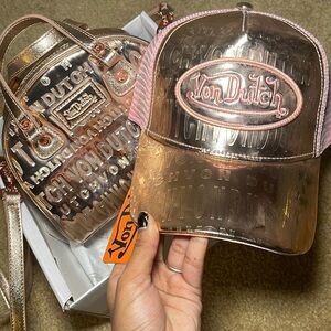 Von Dutch Rose Gold Purse & Hat